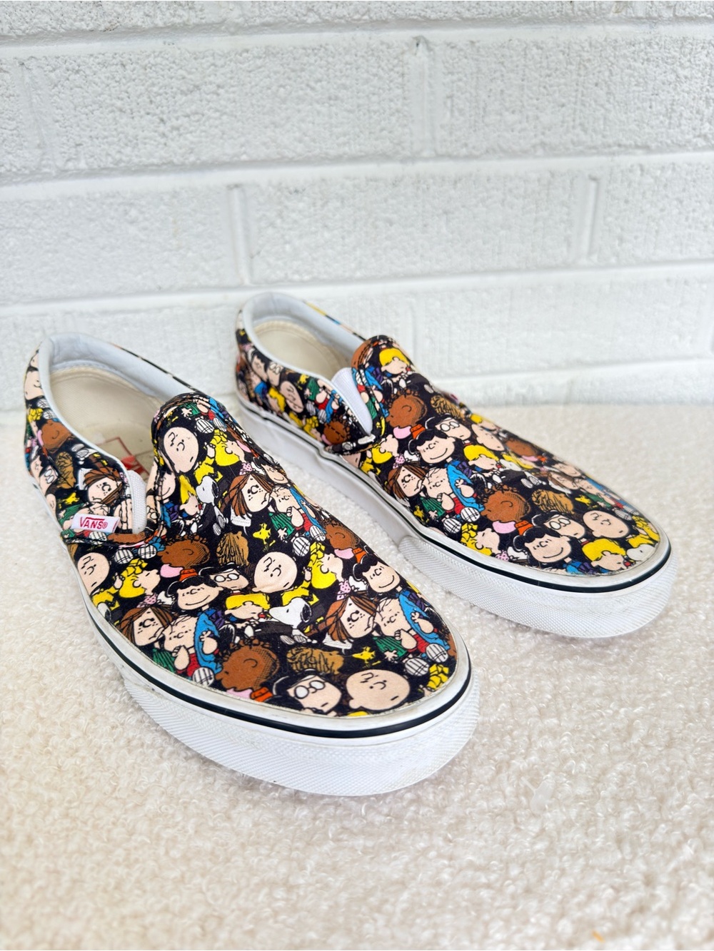 VANS Peanuts by Schulz Slip-On Sneakers in Multicolor Character Print